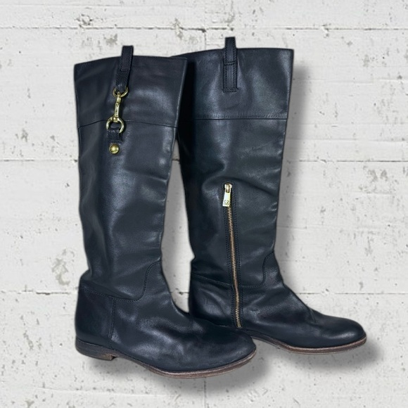 Coach Martta Leather Riding Boots - Picture 1 of 16